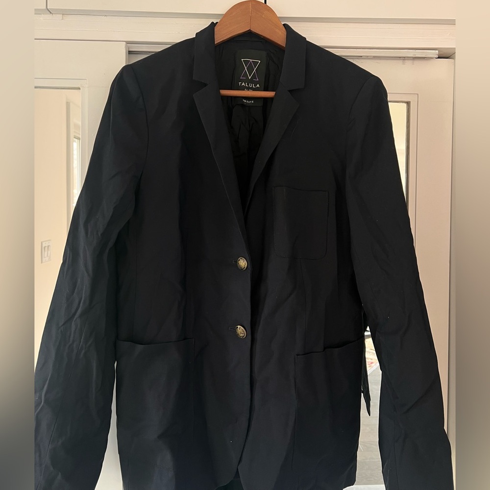 Aritzia Talula Navy Blazer with Accent Buttons